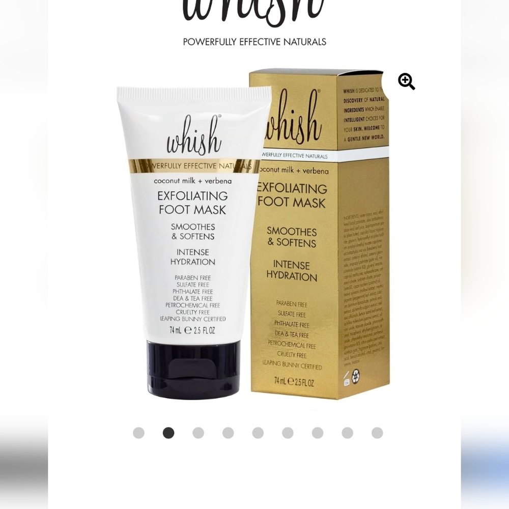 3/$15 New Whish Exfoliating Foot Mask Full Size 2.5 oz
